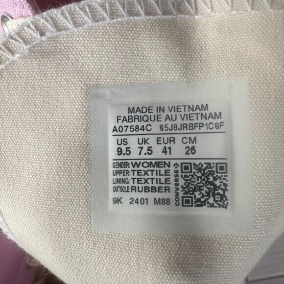 ❤️Converse Chuck 70 De Luxe Wedge Platform Hi Shoes 9.5 Liliac Sneaker A07584C - Picture 12 of 13